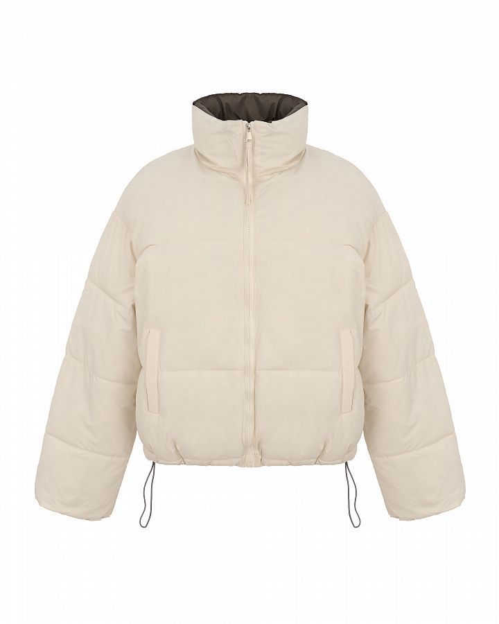 Krótka kórtka puchowa dwustronna mleczny 240903/2 #RU#  240903/2 № 1