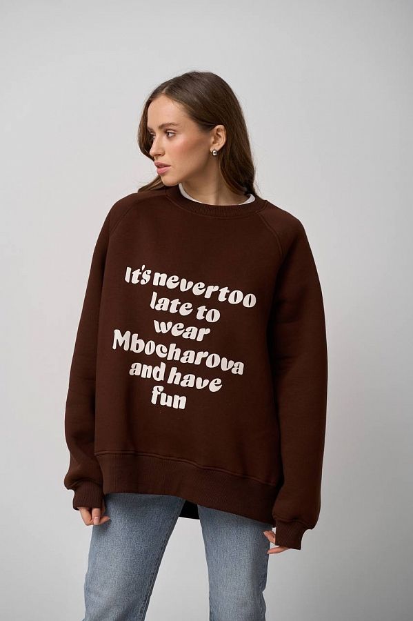 Bluza z nadrukiem brązowa SV01/4 #RU#  SV01/4 № 1