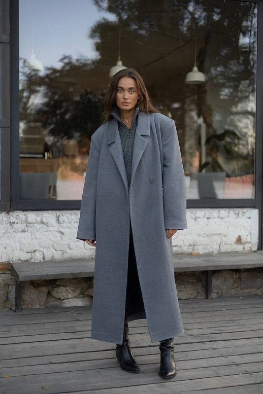 Płaszcz maxi z paskiem-sznurkiem