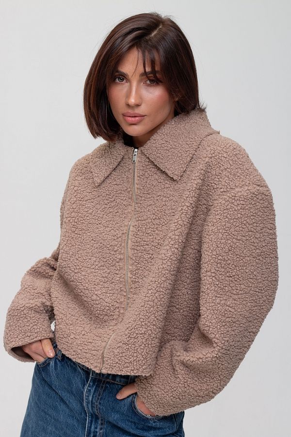 Kurtka futrzana cappuccino SHB02 #RU#  SHB02 № 1