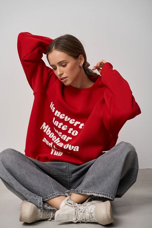 Bluza z nadrukiem czerwona