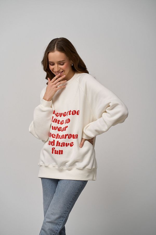 Bluza z nadrukiem mleczna SV01/5 #RU#  SV01/5 № 2