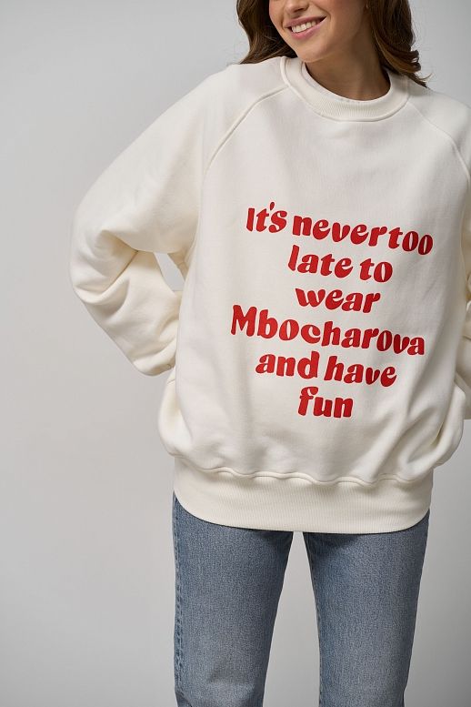 Bluza z nadrukiem mleczna