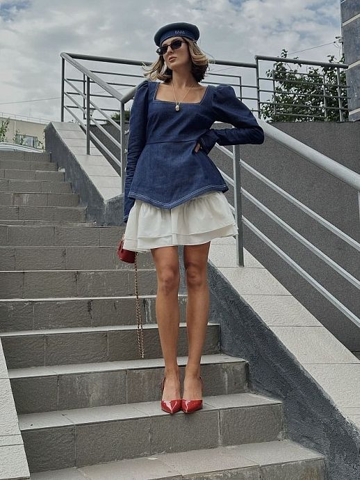 Dzinsowa gorsetowa sykienka 